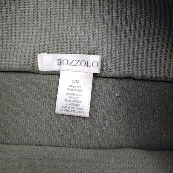 Bozzolo Women's Olive Green Ribbed Nylon Biker Shorts Size S/M - Picture 5 of 8